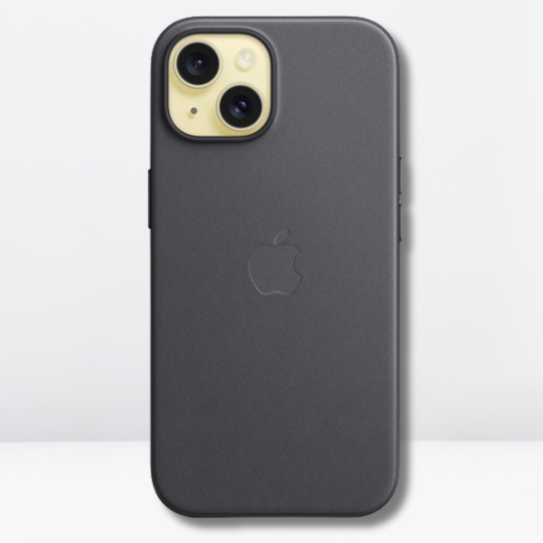 High-Quality Fine Woven Case with IC MagSafe for iPhone 15 Series (BLACK)